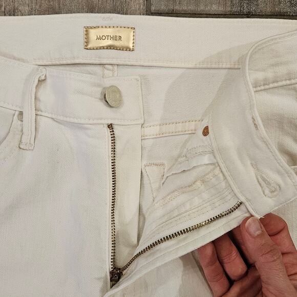 Mother Jeans Womens Size 27 Insider Crop Step Fray Whipping The Racer Striped - Picture 8 of 16